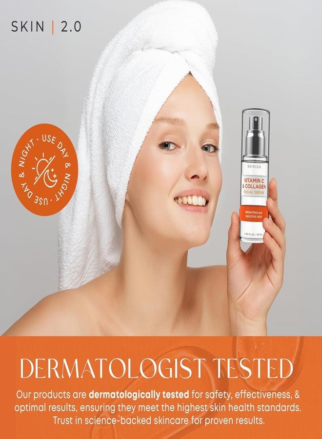 Skin 2.0 Vitamin C Serum with Collagen - Anti-Aging & Dark Spot Remover - Dermatologist Tested Korean Skincare for Brightening & Acne - Clean Beauty, Cruelty-Free, All Skin Types - 1.69oz (2-Pack) - Image 5