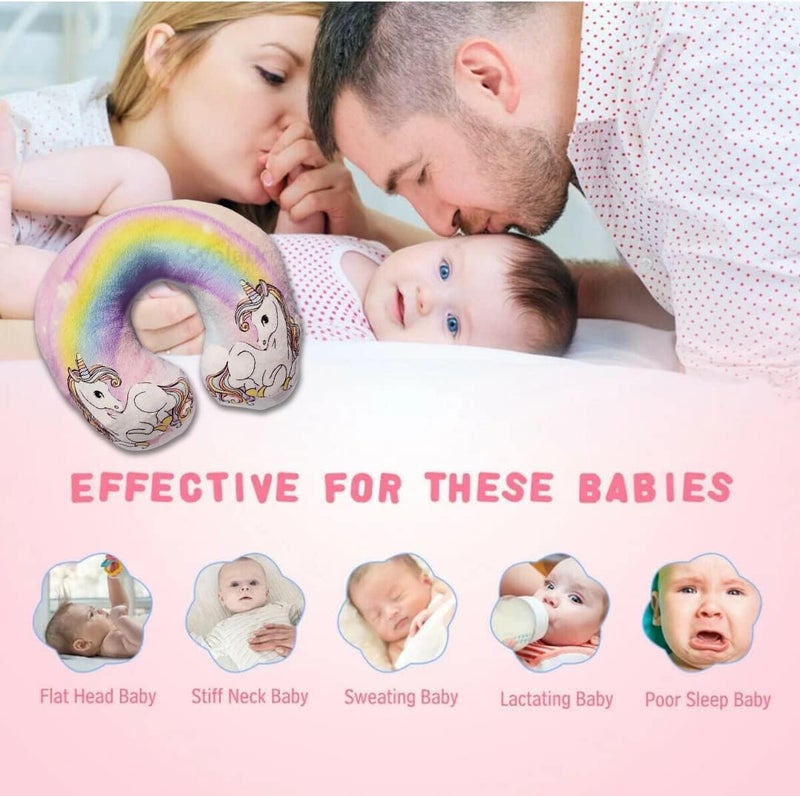Synlark® Baby Neck Pillow for Head Shaping | Neck Support New Born Baby Infant Printed Pillow (0-5 Years) (Unicorn) - Image 5