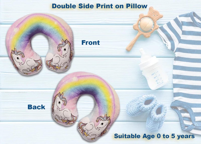 Synlark® Baby Neck Pillow for Head Shaping | Neck Support New Born Baby Infant Printed Pillow (0-5 Years) (Unicorn) - Image 3