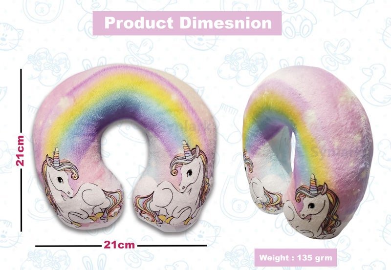 Synlark® Baby Neck Pillow for Head Shaping | Neck Support New Born Baby Infant Printed Pillow (0-5 Years) (Unicorn) - Image 2