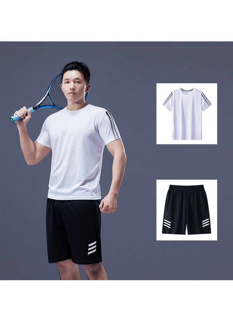Sports suit men's summer thin quick-drying running suit short-sleeved T-shirt two-piece casual men's wear - Image 2