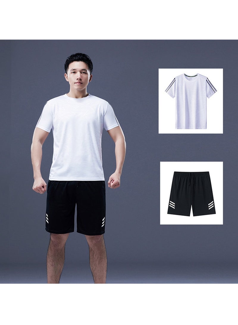 Sports suit men's summer thin quick-drying running suit short-sleeved T-shirt two-piece casual men's wear - Image 3