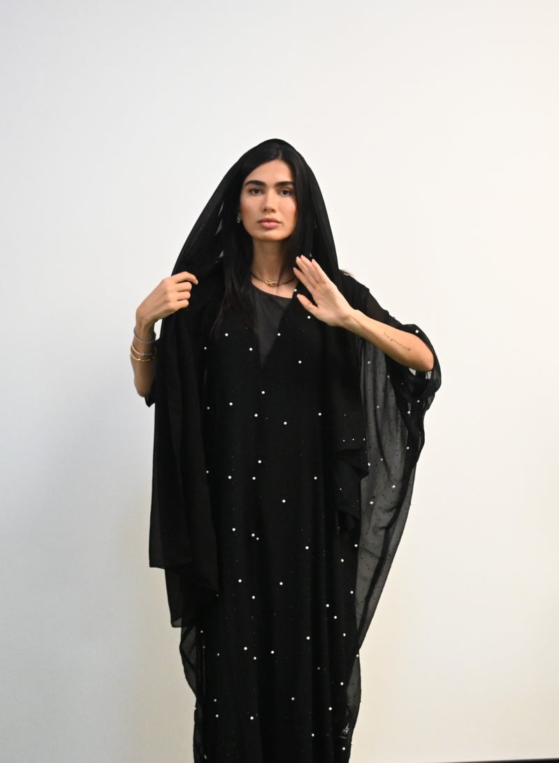 JAMEELA Pearl Embellishment Fashion Abaya - Image 3