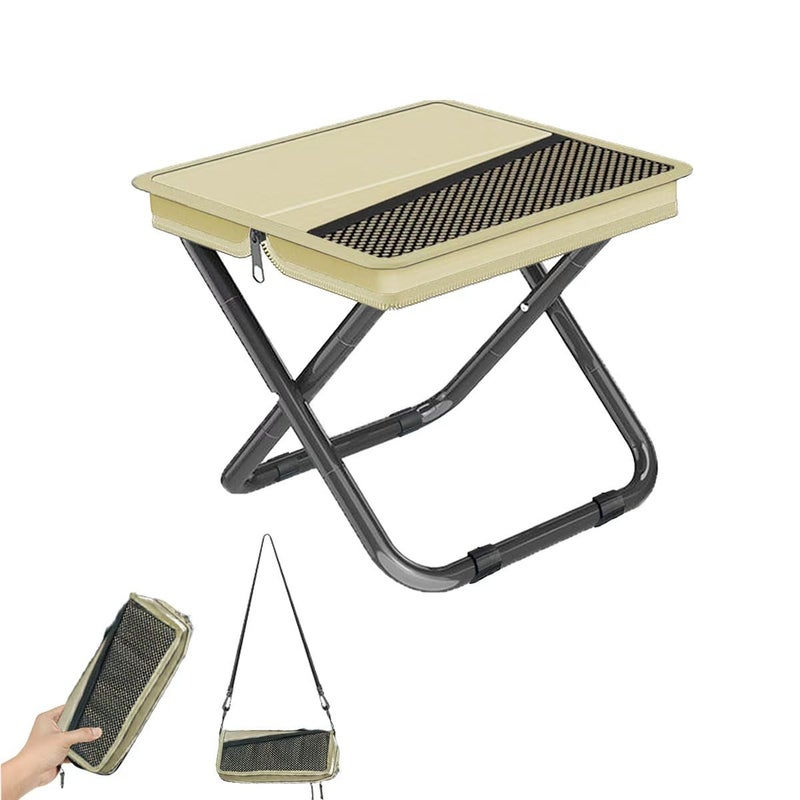 Zabplox 2-in-1 Collapsible Camping Stool & Sling Bag / 220LB Load Capacity Folding Portable Fishing Stool/Collapsible Stool for Camping, Hiking, Fishing, Gardening & Beach Outdoor Activities - Image 1