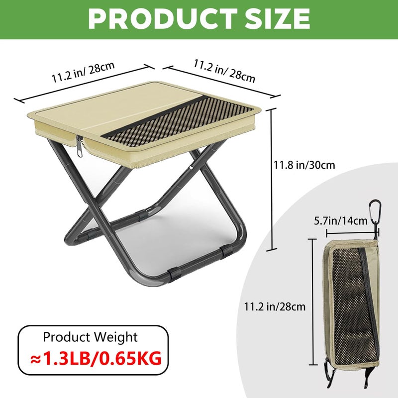 Zabplox 2-in-1 Collapsible Camping Stool & Sling Bag / 220LB Load Capacity Folding Portable Fishing Stool/Collapsible Stool for Camping, Hiking, Fishing, Gardening & Beach Outdoor Activities - Image 2