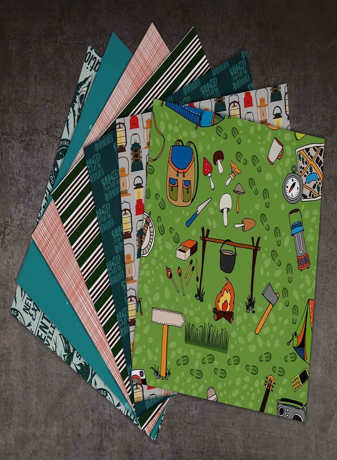 Inkdotpot 25 Sheets Camping Scrapbook Paper Pad 6x6, Single-Sided Scrapbook Paper- Colorful Cardstock Paper Scrapbooking DIY Decorative Background Cardmaking Supplies- Journal Craft Paper - Image 5