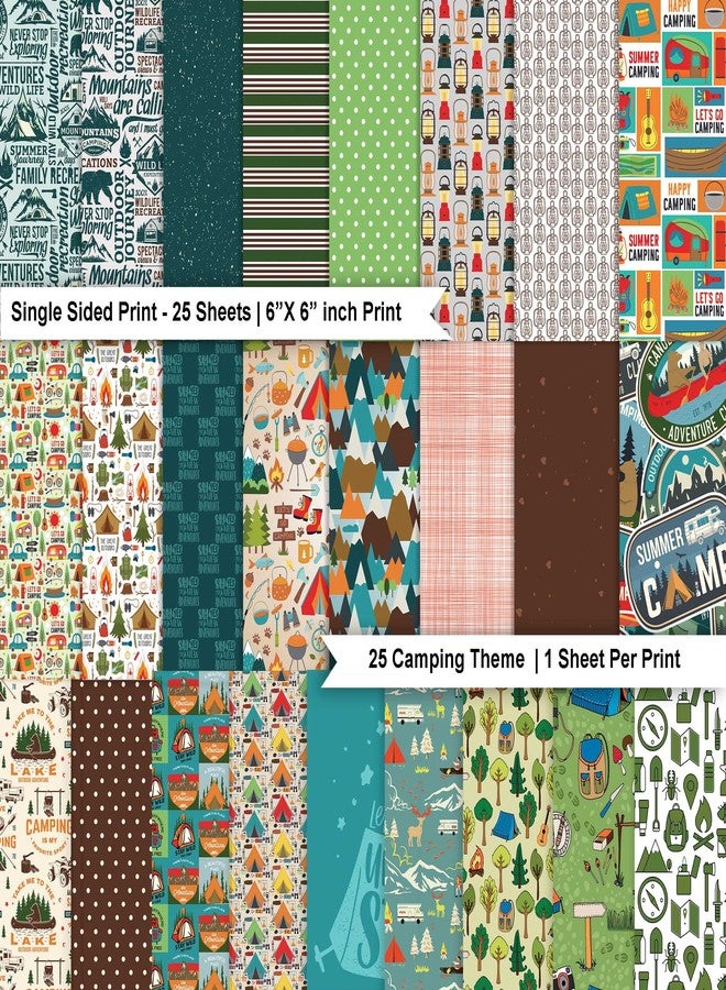 Inkdotpot 25 Sheets Camping Scrapbook Paper Pad 6x6, Single-Sided Scrapbook Paper- Colorful Cardstock Paper Scrapbooking DIY Decorative Background Cardmaking Supplies- Journal Craft Paper - Image 2