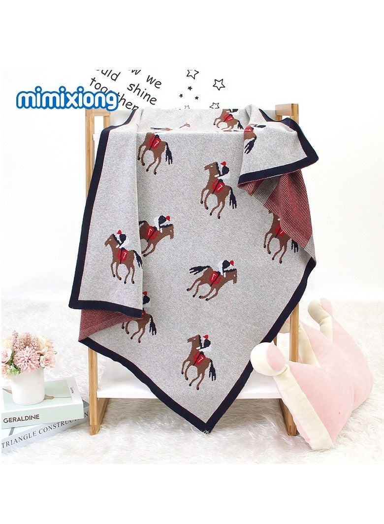 MI MI XIONG 100% Cotton Baby Swaddling Blanket with Pony Pattern 80by100cm.  - Image 2