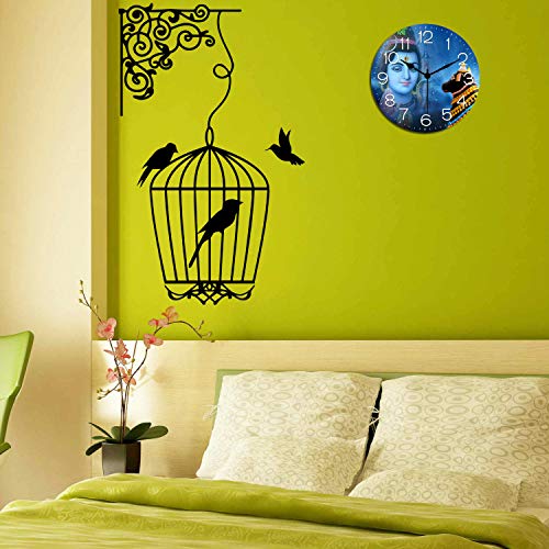 KARTIK Shiva Printed Designer Wooden Wall Clock Without Glass for Home/Living Room/Bedroom/Kitchen and Office (Multicolour, 11X11 Inches) - Image 2