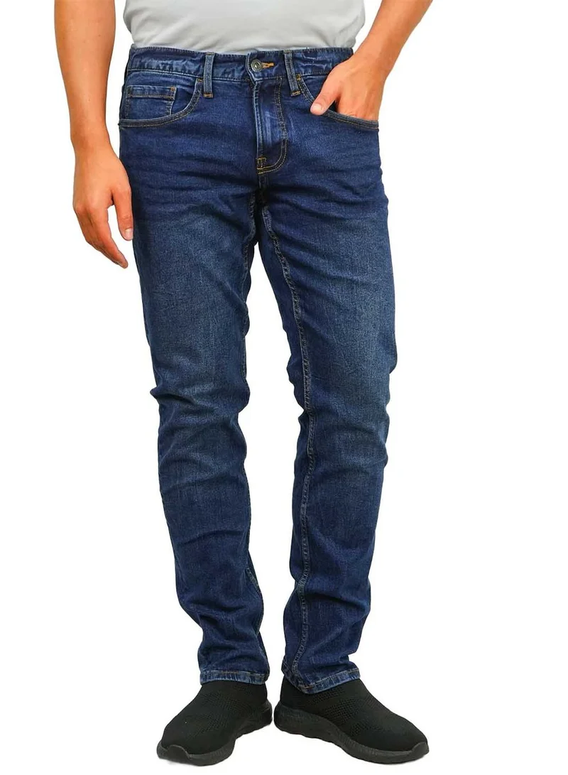Men's Slim Tapered Jeans: Low Rise, Denim Stretch