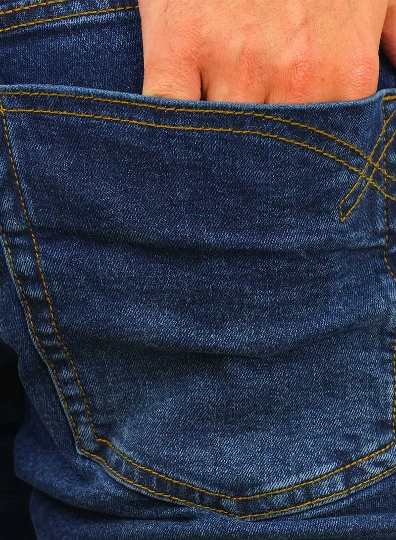 GIORDANO Men's Slim Tapered Jeans: Low Rise, Denim Stretch