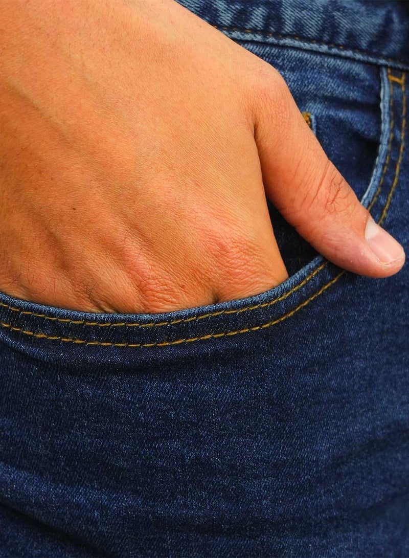 GIORDANO Men's Slim Tapered Jeans: Low Rise, Denim Stretch - Image 4