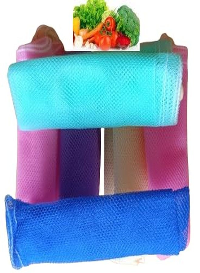 Mystte Mesh Bags Fridge/Refrigerator Bags/Net Pouches for Storage of Fruits, Vegetables Set of 12 Multicolor - Image 1