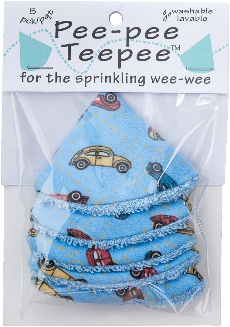 Beba Bean Pee-Pee Teepee in Blue with Cars Design - 5 Pack - Image 2