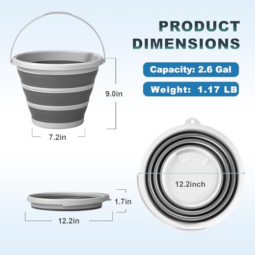 Gronivex 26 Gallon Collapsible Bucket with Handle Foldable Portable Water Pail for Car Wash Camping RV Boat Fishing SpaceSaving MultiPurpose Cleaning Bucket BPA Free - Image 3