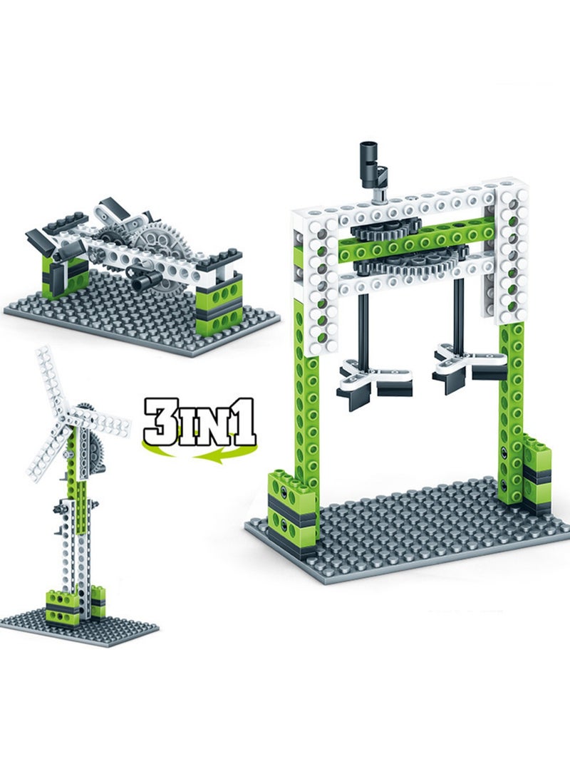 Children's Science And Education Plastic Toys Power Principle Engineering Machinery Set Small Particle Building Blocks(Three Forms Of Mixer)  - Image 1