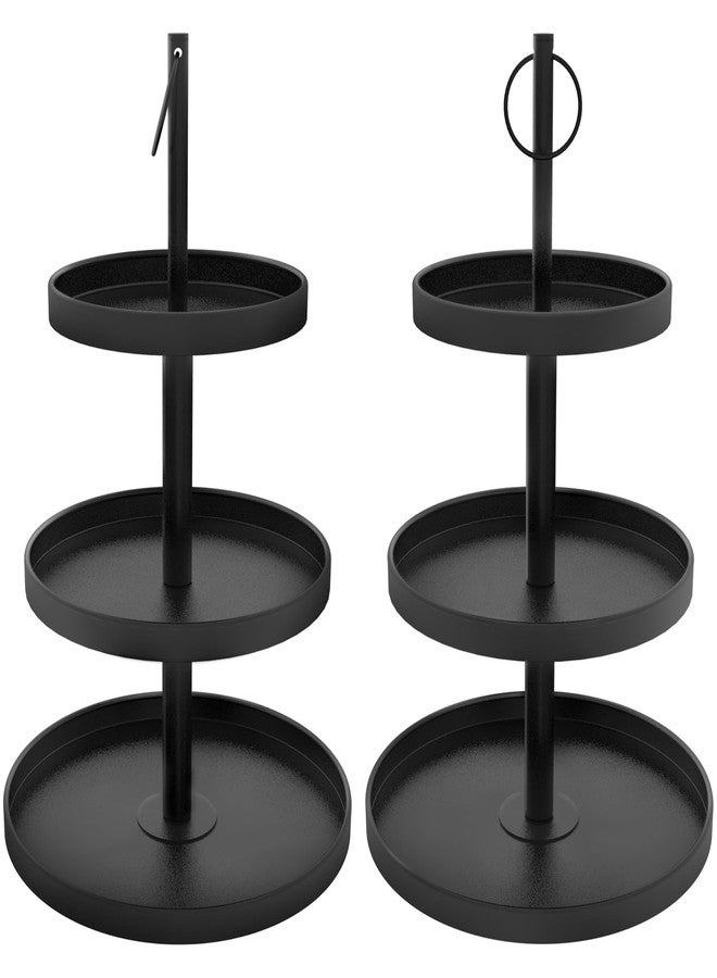 OugeWood Cupcake Stand for 50 Cupcakes,Cupcake Stand 2 PACK Metal 3 Tier Cupcake Tower Black Tiered Tray Stand Cupcake Holder Stand Cake Stand Serving Trays Dessert Stands with Handle for Party - Image 1
