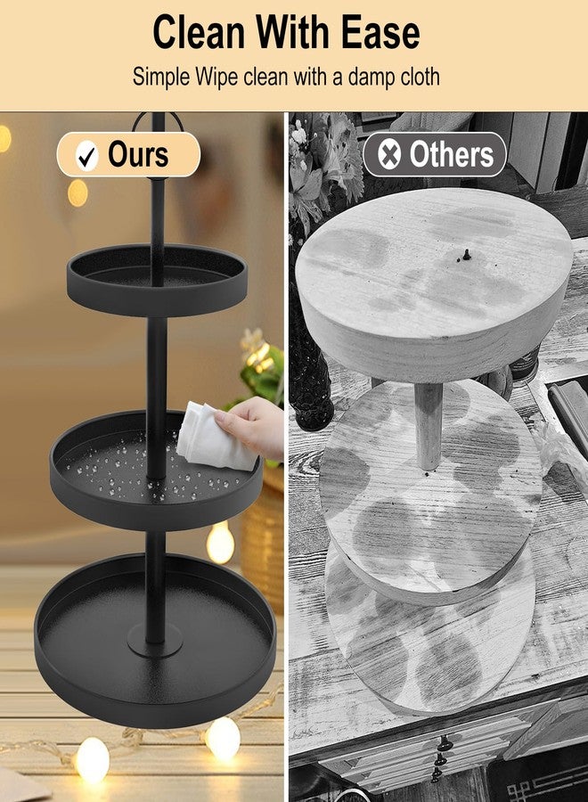 OugeWood Cupcake Stand for 50 Cupcakes,Cupcake Stand 2 PACK Metal 3 Tier Cupcake Tower Black Tiered Tray Stand Cupcake Holder Stand Cake Stand Serving Trays Dessert Stands with Handle for Party - Image 5