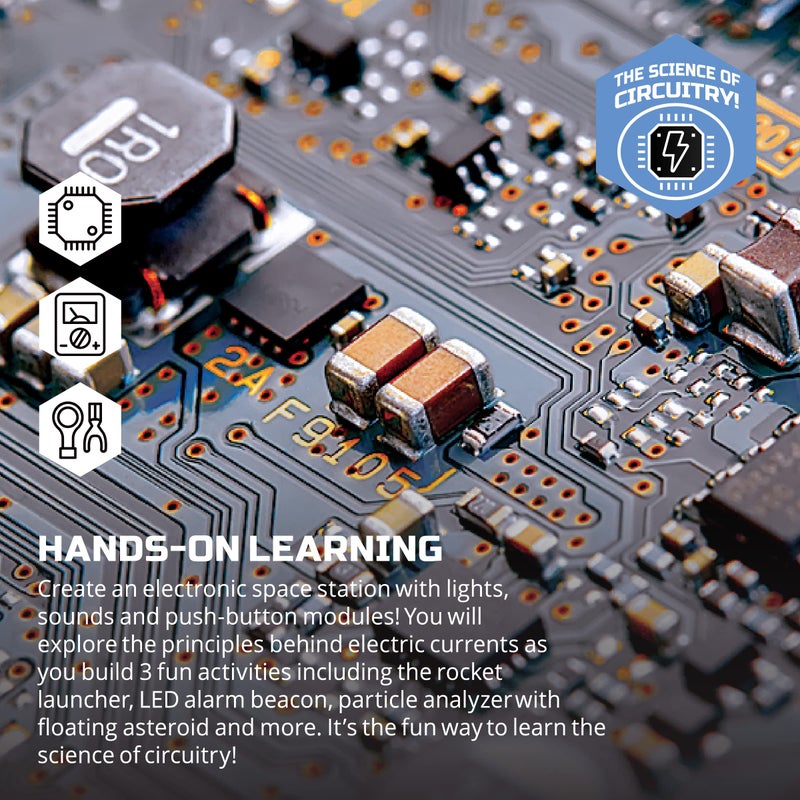 Discovery Kids Discovery #Mindblown Circuitry Space Station Galactic Experiment Set, Build-It-Yourself Engineering Toy Kit, Explore The Science of Motion, Great Gift for Kids, 26-Piece, Age 8+ - Image 4