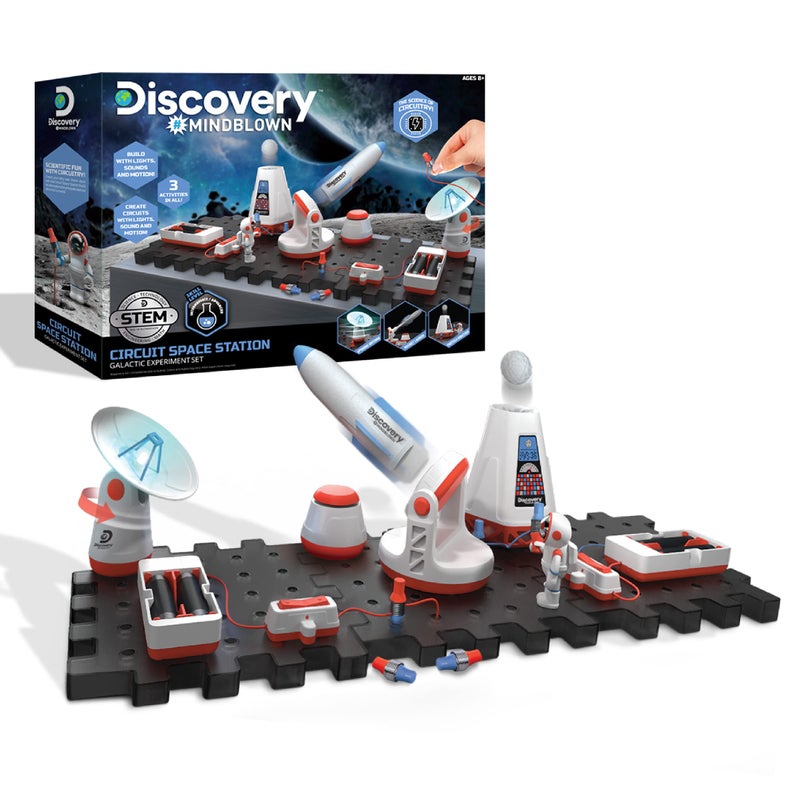Discovery Kids Discovery #Mindblown Circuitry Space Station Galactic Experiment Set, Build-It-Yourself Engineering Toy Kit, Explore The Science of Motion, Great Gift for Kids, 26-Piece, Age 8+ - Image 1