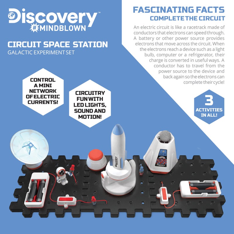 Discovery Kids Discovery #Mindblown Circuitry Space Station Galactic Experiment Set, Build-It-Yourself Engineering Toy Kit, Explore The Science of Motion, Great Gift for Kids, 26-Piece, Age 8+ - Image 3