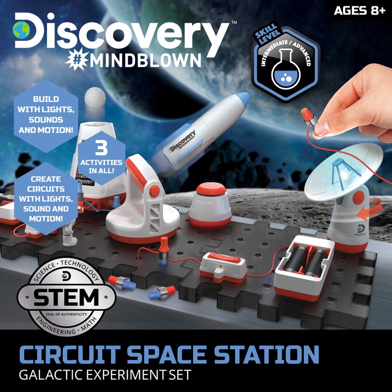 Discovery Kids Discovery #Mindblown Circuitry Space Station Galactic Experiment Set, Build-It-Yourself Engineering Toy Kit, Explore The Science of Motion, Great Gift for Kids, 26-Piece, Age 8+ - Image 2