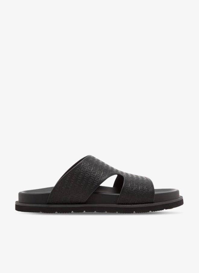 DUCHINI Men's Logo Embossed Slip-On Comfort Sandal - Image 1
