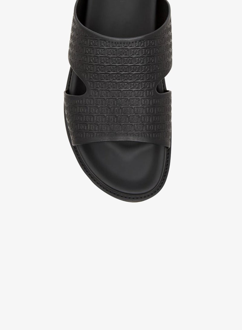 DUCHINI Men's Logo Embossed Slip-On Comfort Sandal - Image 3