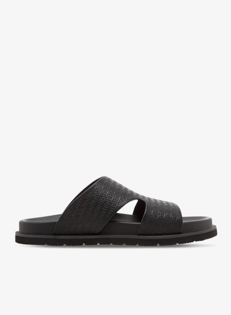 DUCHINI Men's Logo Embossed Slip-On Comfort Sandal - Image 2