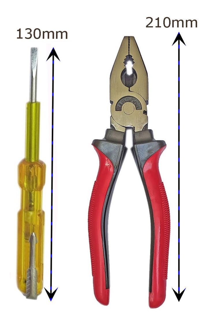 Inditrust Inditrust Multi type 6pc Screwdriver 1 Plier 1 Electric Tester and 1 Claw Hammer set Hand Tool Kit 4 Tools  - Image 2