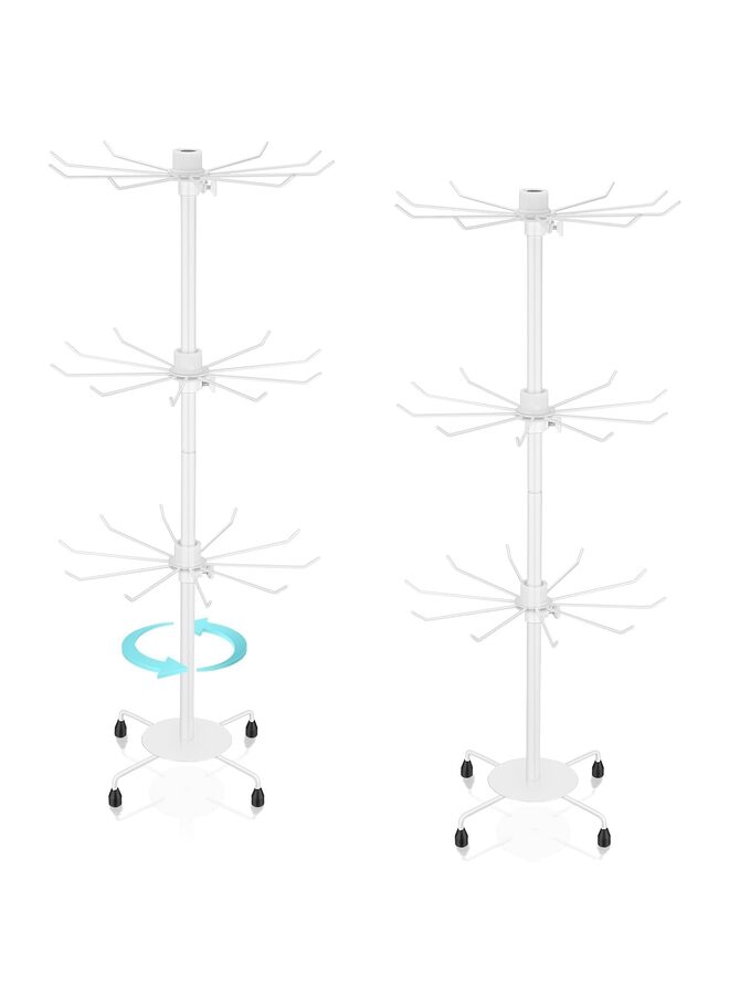 2 Pcs Spinning Jewelry Display Stand 3 Tier Rotating Keychain Earring Retail Display Rack Adjustable Fashion Counter Jewelry Tree Display Holder Organizer for Women Men Valentine's Day - Image 1