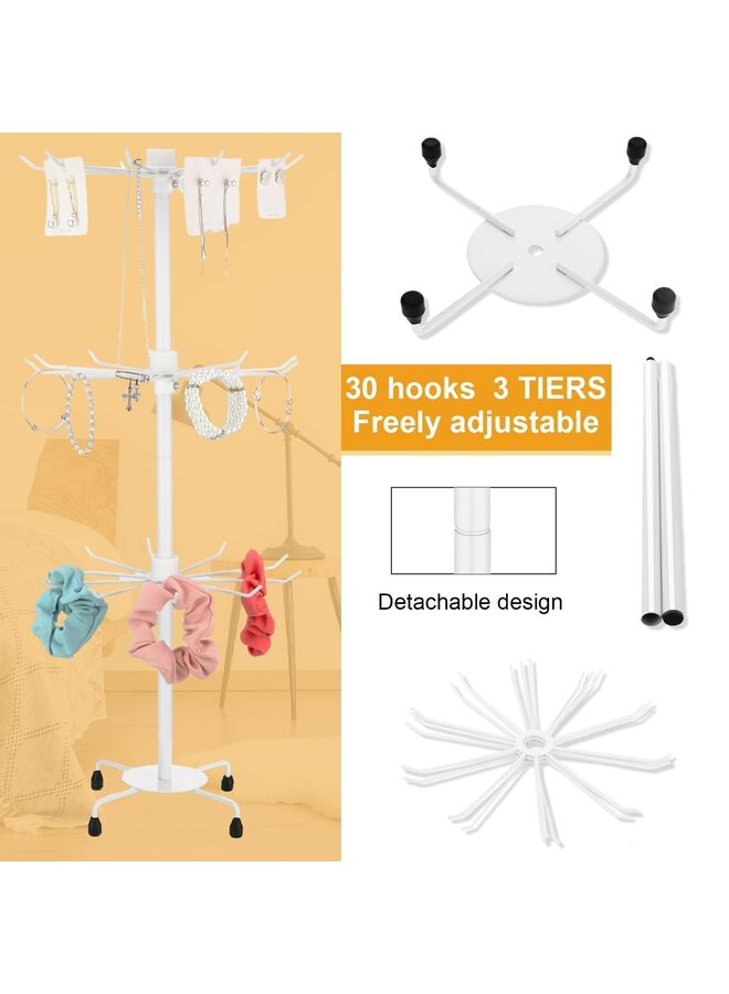 2 Pcs Spinning Jewelry Display Stand 3 Tier Rotating Keychain Earring Retail Display Rack Adjustable Fashion Counter Jewelry Tree Display Holder Organizer for Women Men Valentine's Day - Image 3