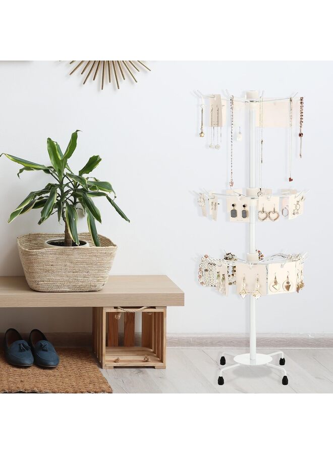 2 Pcs Spinning Jewelry Display Stand 3 Tier Rotating Keychain Earring Retail Display Rack Adjustable Fashion Counter Jewelry Tree Display Holder Organizer for Women Men Valentine's Day - Image 5