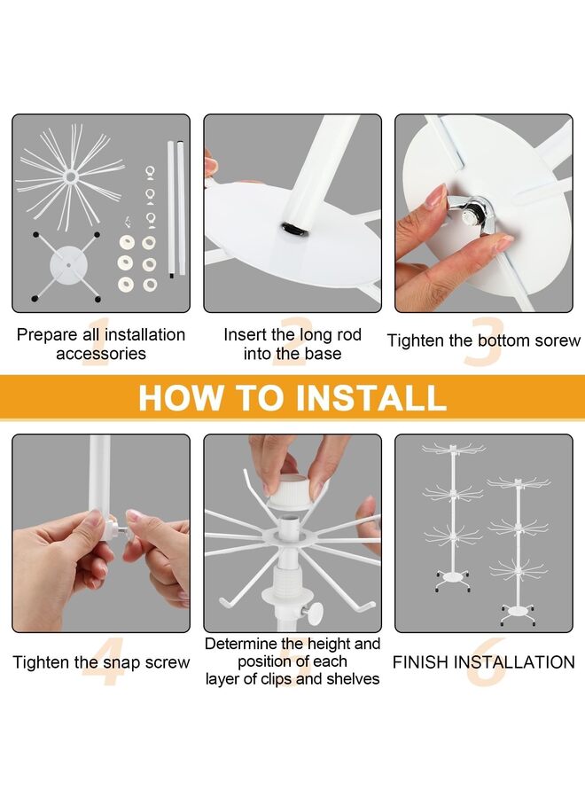 2 Pcs Spinning Jewelry Display Stand 3 Tier Rotating Keychain Earring Retail Display Rack Adjustable Fashion Counter Jewelry Tree Display Holder Organizer for Women Men Valentine's Day - Image 2