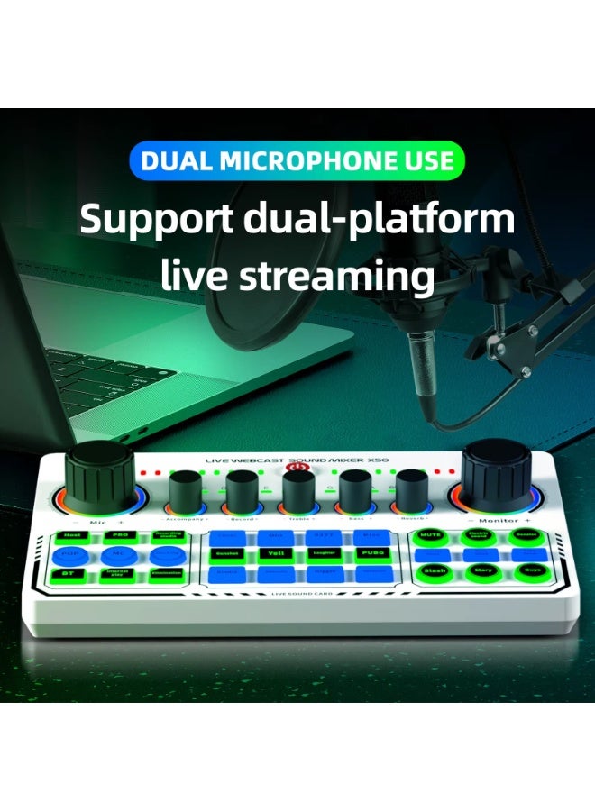 Live Sound Card Audio Mixer - White - Image 4