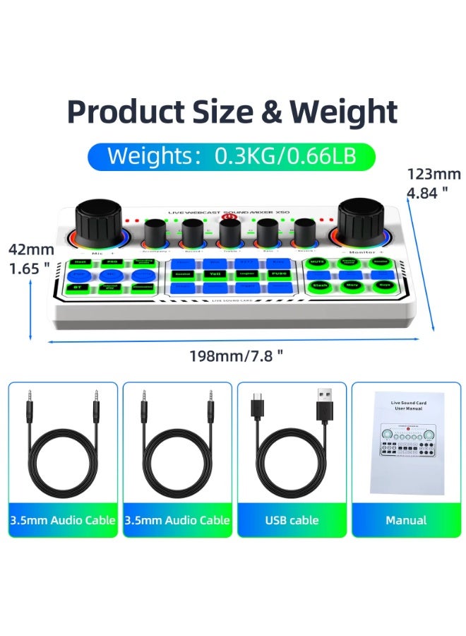 Live Sound Card Audio Mixer - White - Image 2