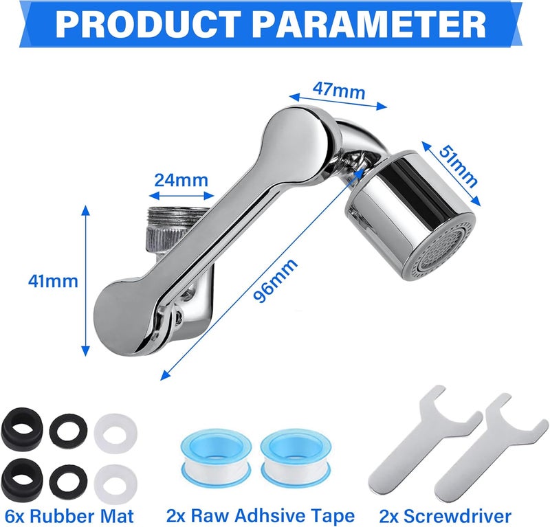 Shaobrc 360° Rotating Faucet Extender with Adapter – Multifunctional Sink Spray Head for Bathroom & Kitchen Sinks (Extender 2-pack) - Image 2