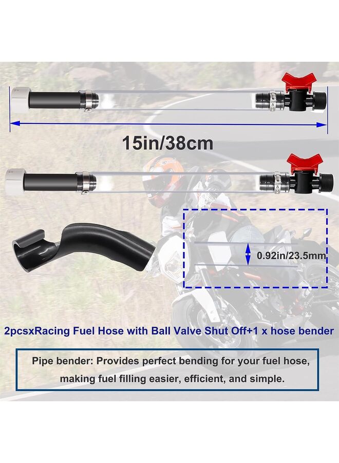 3 PCS Racing Fuel Hose with Ball Valve Shut Off,Racing Fuel Jug Hose with Hose Bender Kit.Suitable for Fuel Jugs,Jegs Jugs,LC2 Jugs Hose Racing Fuel Container Gas Fuel Tank - Image 5