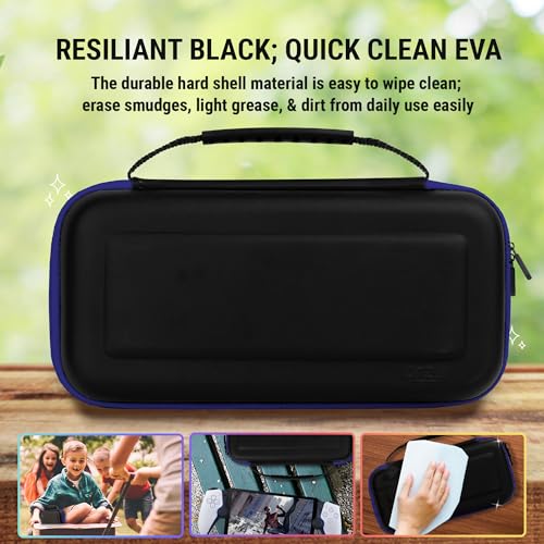 Orzly Carry Case designed for Playstation Portal remote player for PS5 Console holds accessories, Travel and Storage Protection for headset charger and more BLACK/BLUE - Gift box edition - Image 3