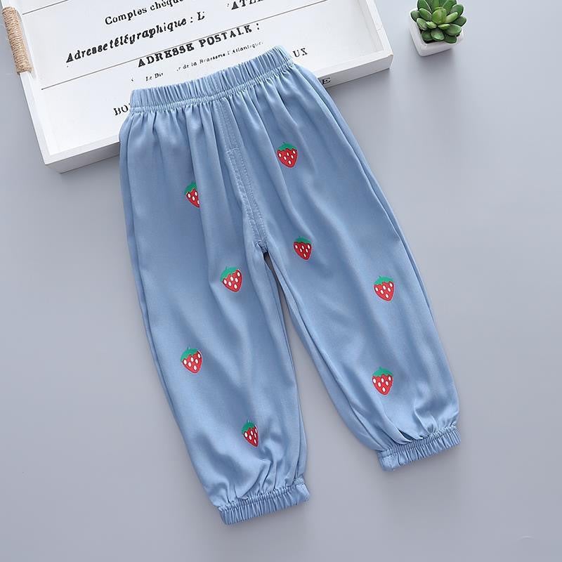 Girls' Anti-Mosquito Pants New Summer Girls' Pants Thin Ice Silk Jeans Fashionable Loose Baby Casual Pants Summer - Image 5