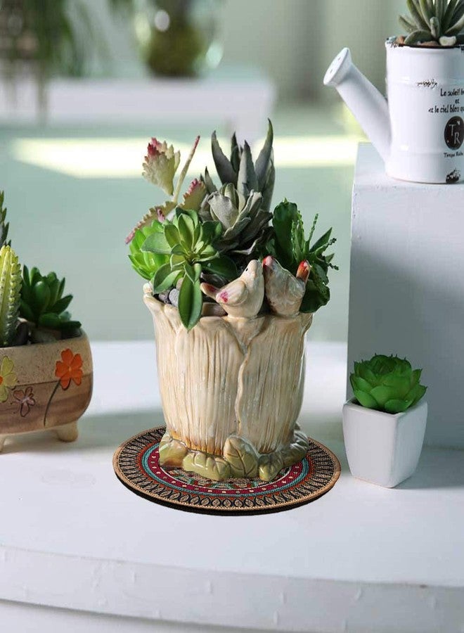 Morning View Colorful Boho Plant Pot Mat Set of 6 Absorbent Non Slip for Table Desk Floor 8.5 Inch - Image 5