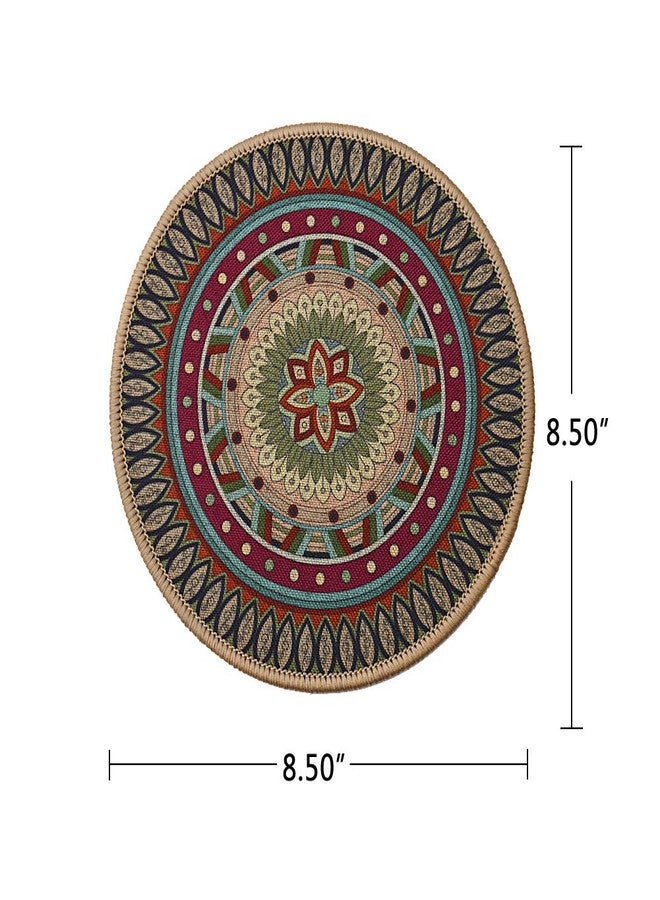 Morning View Colorful Boho Plant Pot Mat Set of 6 Absorbent Non Slip for Table Desk Floor 8.5 Inch - Image 2