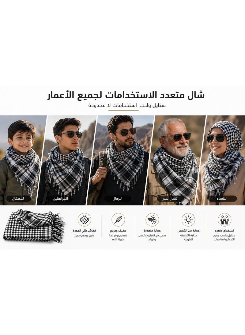 كوفية تكتيكية متعددة الاستخدامات – شماغ رجالي بنمط كلاسيكي، خامة خفيفة ومريحة، مثالية للمغامرات، التخييم، والأنشطة الخارجية - Image 3