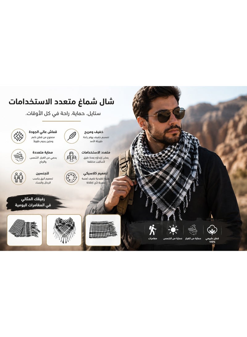 كوفية تكتيكية متعددة الاستخدامات – شماغ رجالي بنمط كلاسيكي، خامة خفيفة ومريحة، مثالية للمغامرات، التخييم، والأنشطة الخارجية - Image 4