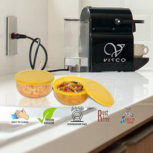 Cutting EDGE 400ml Eco-Storage Plastic Container & Organizer Set of 2 for Kitchen, Refrigerator, Lunch & Food Storage (Yellow) - Image 2
