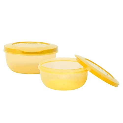 Cutting EDGE 400ml Eco-Storage Plastic Container & Organizer Set of 2 for Kitchen, Refrigerator, Lunch & Food Storage (Yellow) - Image 3