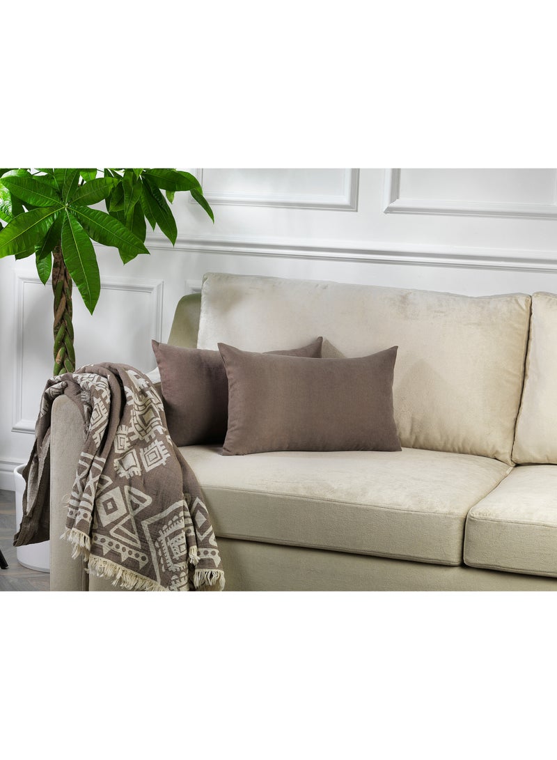 Zeenah Furniture Decorative Solid Color Invisible Zipper Diamond Cushion Cover Velvet Look Throw Pillow Set of 2 Cases for Chair Couch Bedroom & Livingroom Pillowcase - Image 1