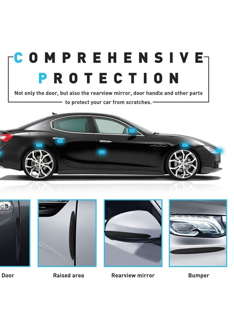SYOSI Car Door Edge Guards, 6pcs Rubber Car Door Protector with Silicone Protect Car Edge Side Door for All Vehicles, Soft, High Adhesive, Waterproof, Heat-resistant, Abrasion-resistan (Black) - Image 2