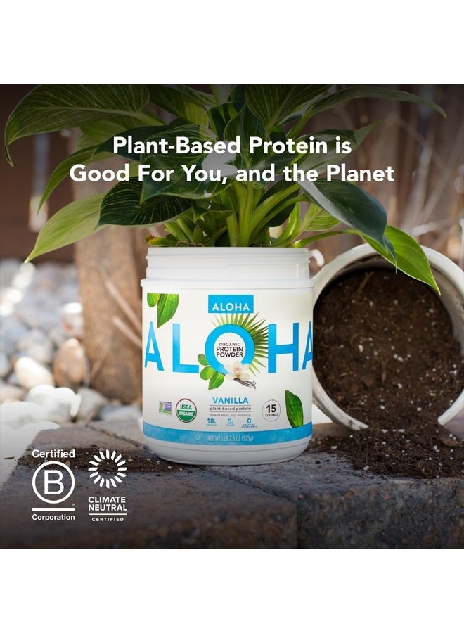ALOHA Organic Plant Based Protein Powder, Stevia Free, Vanilla, 19.6 oz, 15 Servings PACKAGING MAY VARY - Image 5