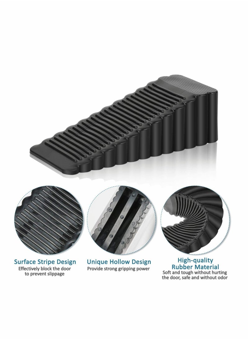 Rubber Door Stopper, 5 Pack Anti-Slip Door Stop Wedge Security Heavy Duty Door Stopper Works On All Floor Types and Carpet for Home School Hospital Works  - Image 4